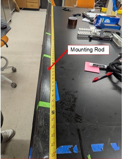Mounting rod with height markings
